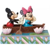 MICKEY E MINNIE IN BARCA STATUA FIGURE LUMINOSA ENESCO