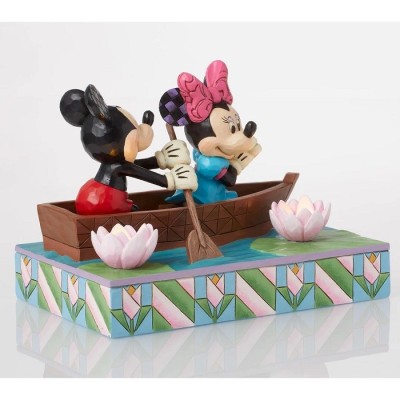 ENESCO MICKEY AND MINNIE MOUSE IN ROWBOAT STATUE LIGHT UP FIGURE