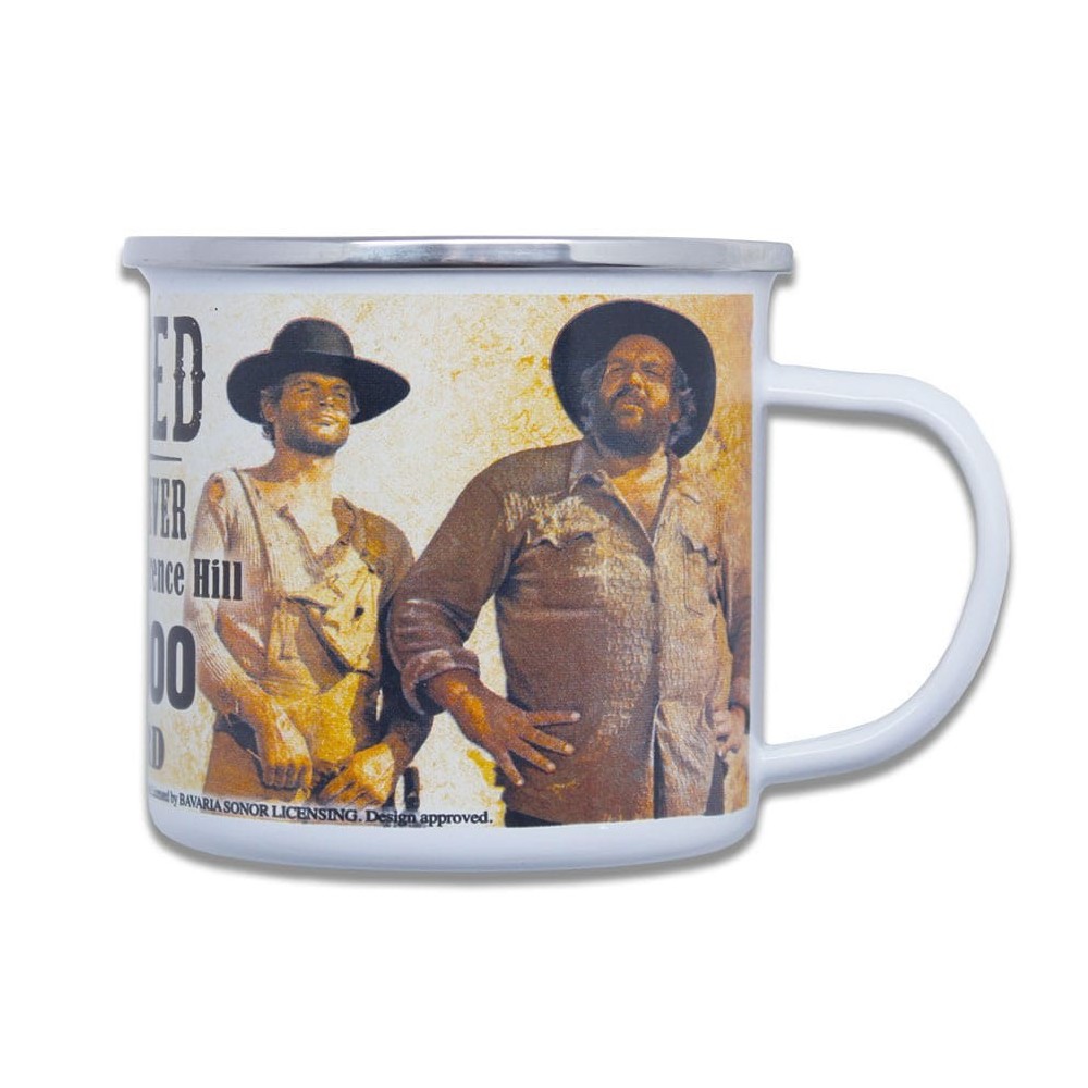 BUD SPENCER AND TERENCE HILL WANTED TAZZA IN METALLO SMALTATO 500ML  Blechwaren Fabrik Braunschweig