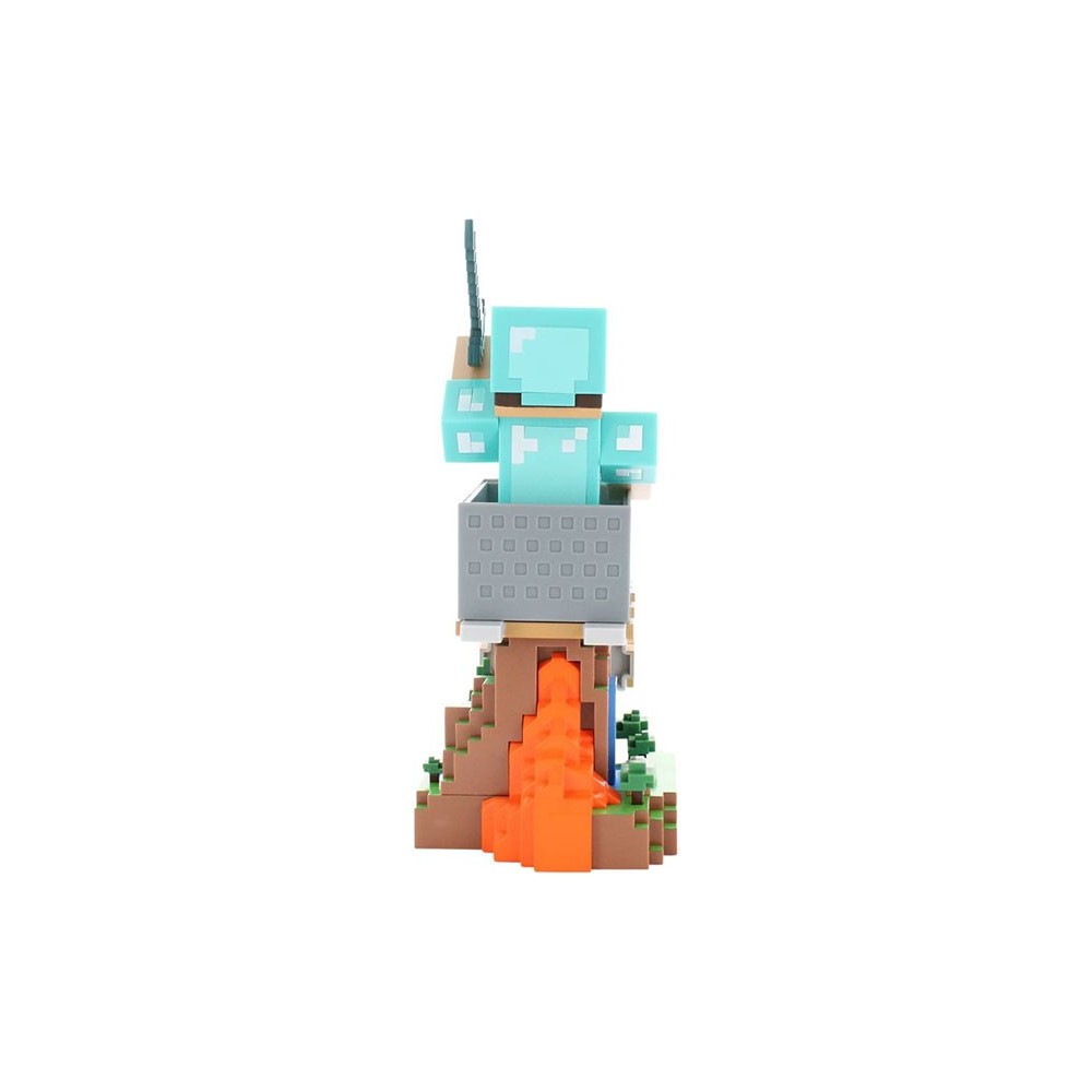 EXQUISITE GAMING MINECRAFT CABLE GUY STEVE IN DIAMOND ARMOR STATUE 21CM FIGURE