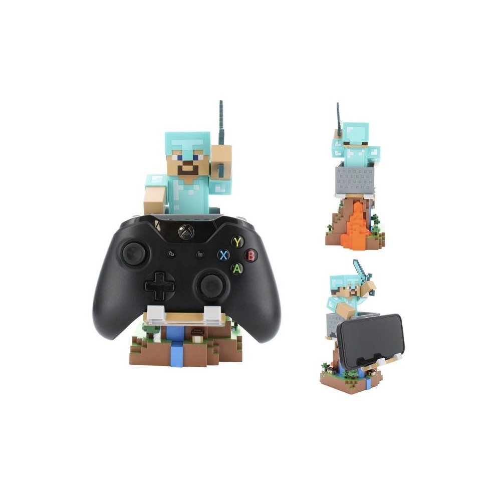 EXQUISITE GAMING MINECRAFT CABLE GUY STEVE IN DIAMOND ARMOR STATUE 21CM FIGURE
