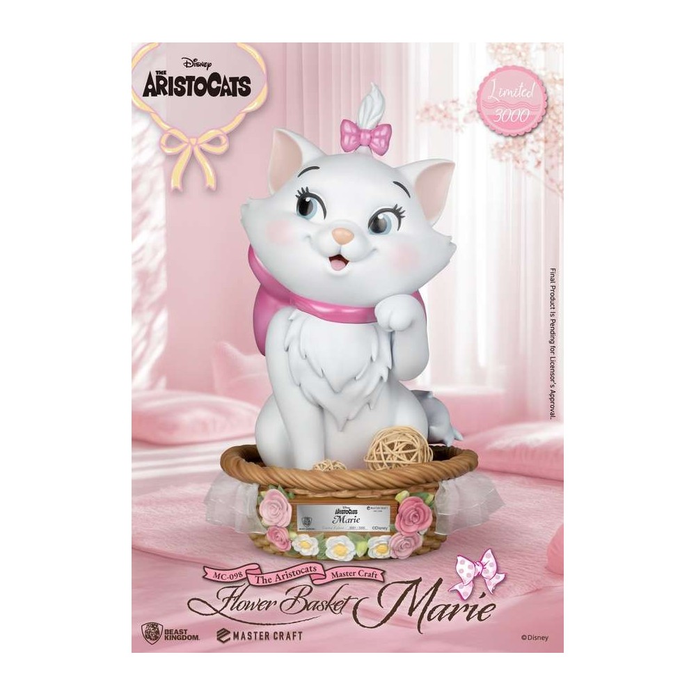 DISNEY GLI ARISTOGATTI FLOWER BASKET MARIE MASTER CRAFT STATUA IN RESINA FIGURE BEAST KINGDOM