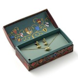 HARRY POTTER QUIDDITCH BOX BOCCINO D'ORO COLLANA E ORECCHINI CARAT