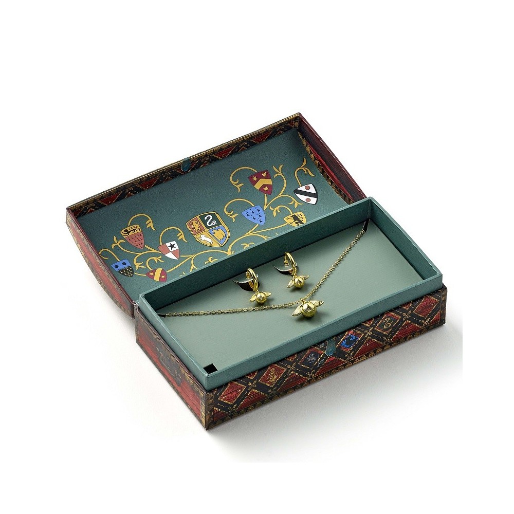 CARAT HARRY POTTER QUIDDITCH GIFT BOX WITH GOLDEN SNITCH NECKLACE AND EARRINGS