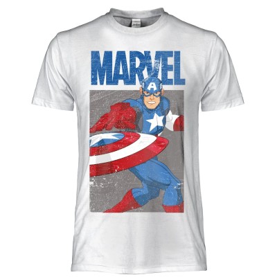 MAGLIA T SHIRT MARVEL CAPTAIN AMERICA VINTAGE