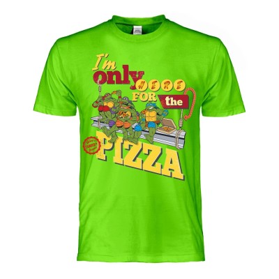 MAGLIA T SHIRT TMNT TARTARUGHE NINJA I'M ONLY HERE FOR THE PIZZA