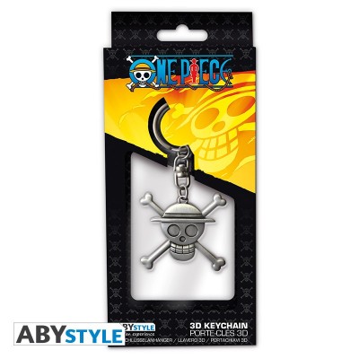ABYSTYLE ONE PIECE 3D METAL KEYCHAIN SKULL MONKEY D.LUFFY LOGO