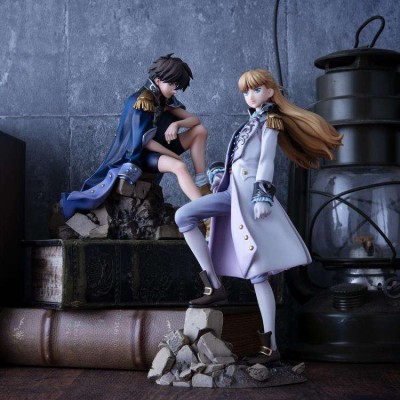 MEGAHOUSE MOBILE SUIT GUNDAM WING ALPHA X OMEGA HEERO YUI & RELENA STATUE 1/8 FIGURE