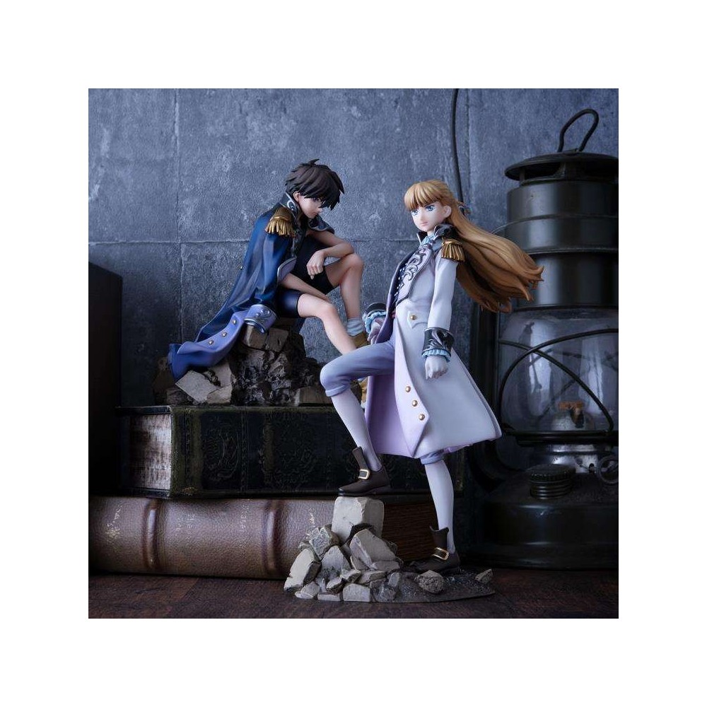 MOBILE SUIT GUNDAM WING ALPHA X OMEGA HEERO YUI & RELENA STATUA DIORAMA MEGAHOUSE