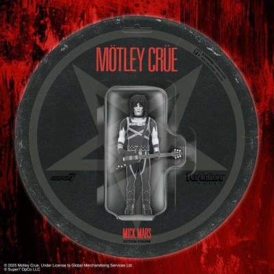 SUPER7 MOTLEY CRUE REACTION MICK MARS SHOUT AT THE DEVIL B&W ACTION FIGURE