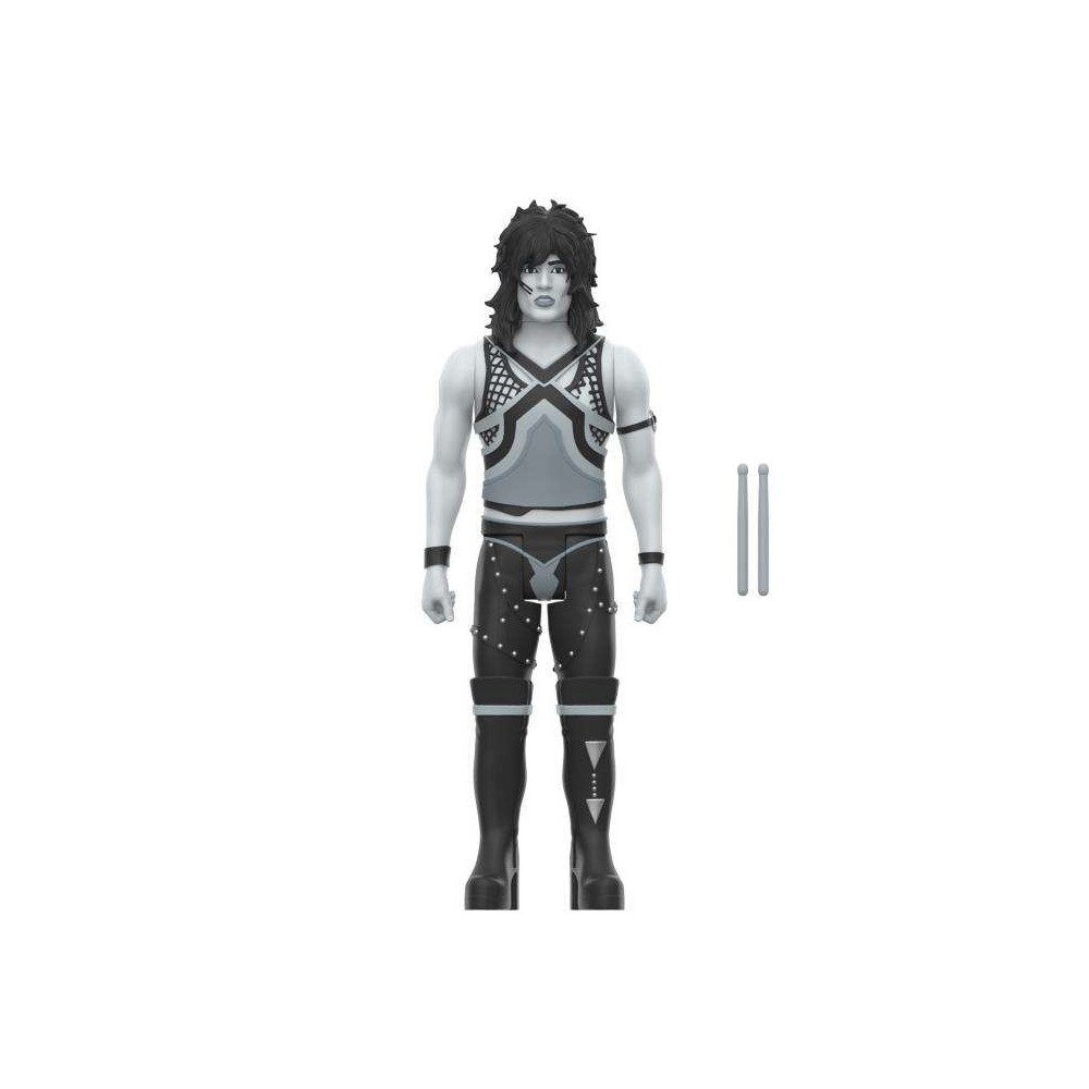 SUPER7 MOTLEY CRUE REACTION TOMMY LEE SHOUT AT THE DEVIL B&W ACTION FIGURE