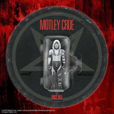 SUPER7 MOTLEY CRUE REACTION VINCE NEIL SHOUT AT THE DEVIL B&W ACTION FIGURE