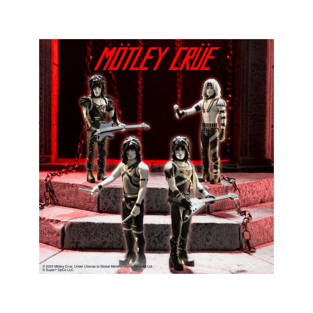 SUPER7 MOTLEY CRUE REACTION VINCE NEIL SHOUT AT THE DEVIL B&W ACTION FIGURE