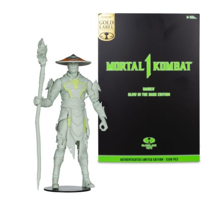 MORTAL KOMBAT 1 RAIDEN GLOWING GOLD LABEL ACTION FIGURE MC FARLANE