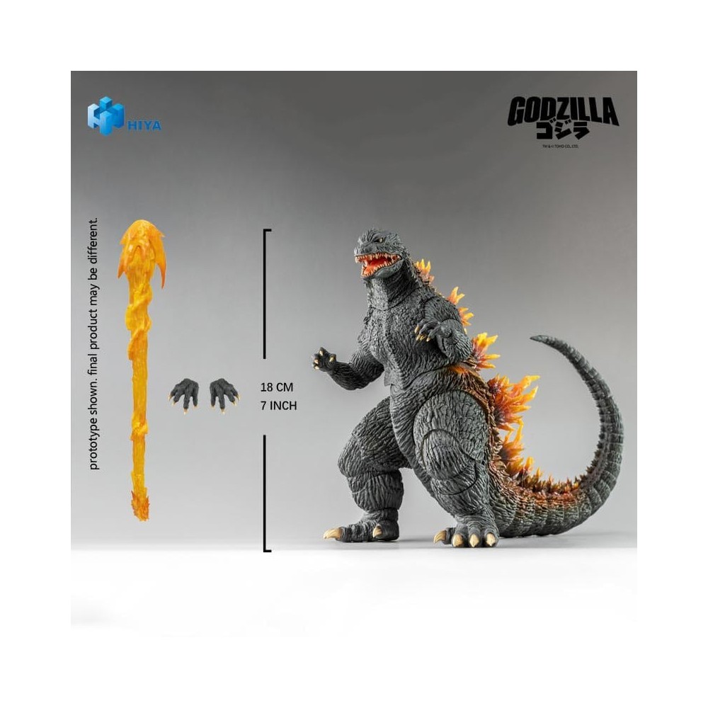 HIYA TOYS GODZILLA 2000 MILLENNIUM EXQUISITE BASIC GODZILLA HEAT RAY 18CM PVC ACTION FIGURE