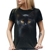 MAGLIA T SHIRT DONNA DARK EMBER GATTO