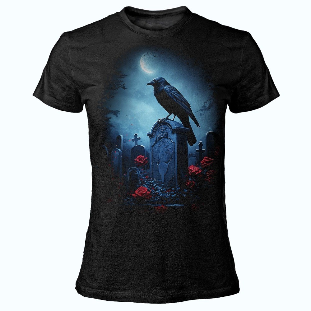 MAGLIA T SHIRT DONNA DARK EMBER CORVO CIMITERO