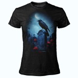 MAGLIA T SHIRT DONNA DARK EMBER CORVO CIMITERO