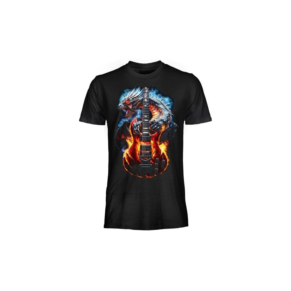 T SHIRT DARK EMBER GUITAR DRAGON