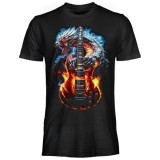MAGLIA T SHIRT DARK EMBER DRAGO CHITARRA