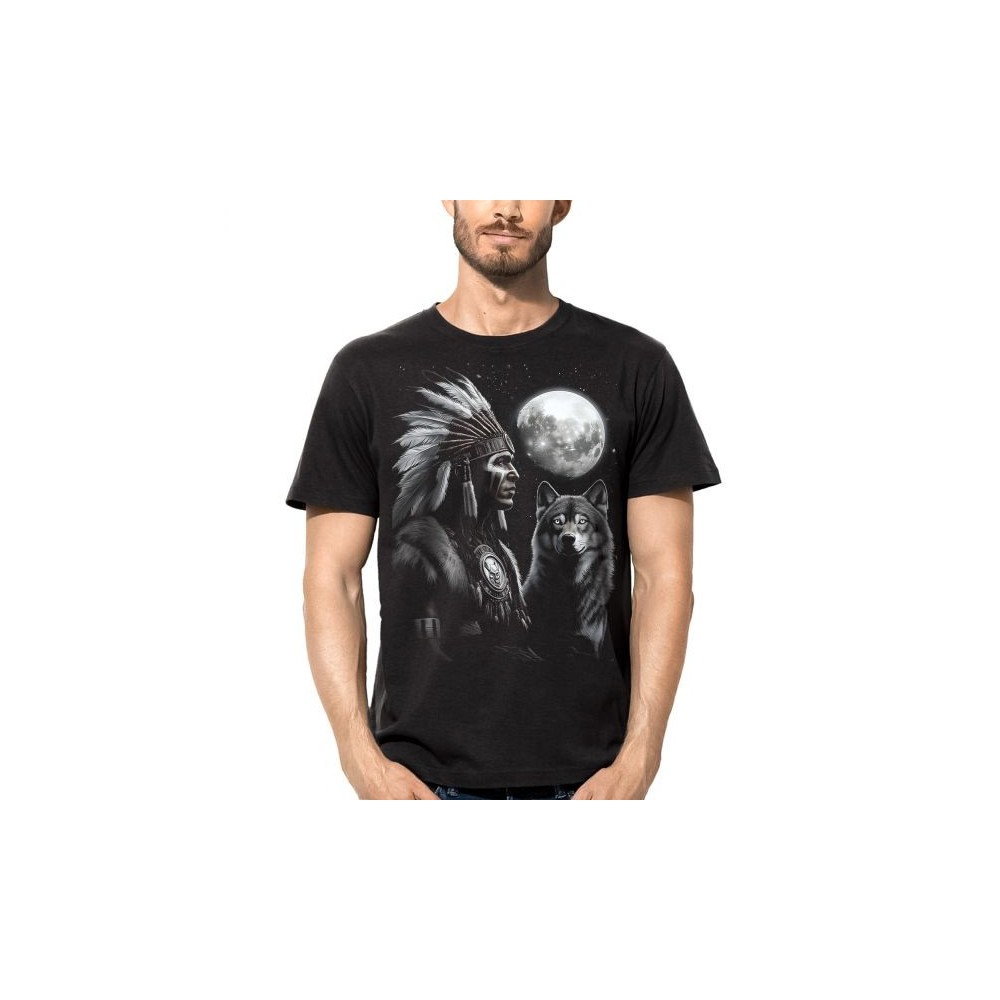 MAGLIA T SHIRT DARK EMBER CAPO INDIANO LUPO