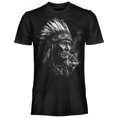 T SHIRT DARK EMBER GUITAR INDIAN CHIEF