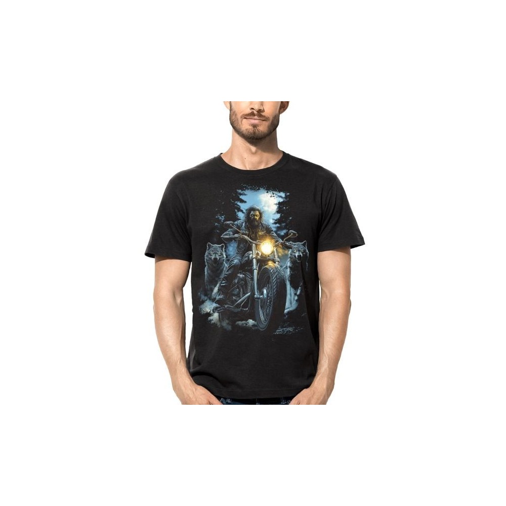 MAGLIA T SHIRT DARK EMBER MOTOCICLISTA LUPO