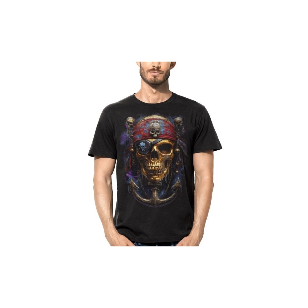 T SHIRT DARK EMBER PIRATE SKULL