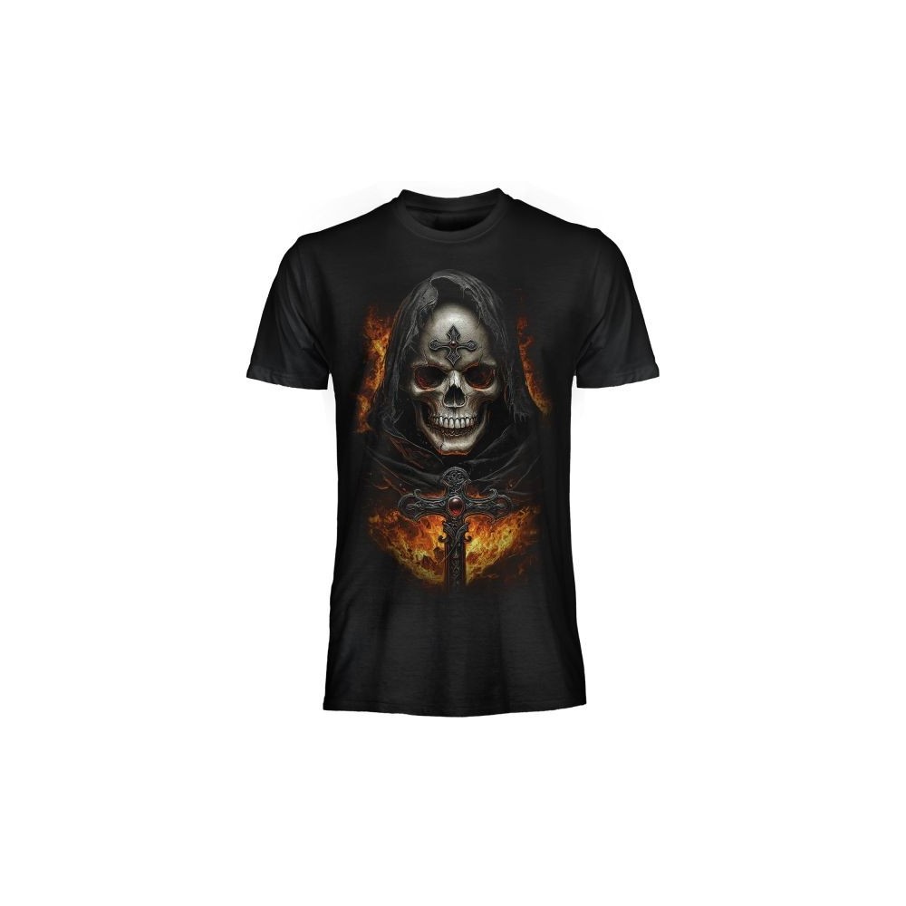 MAGLIA T SHIRT DARK EMBER TESCHIO CROCE