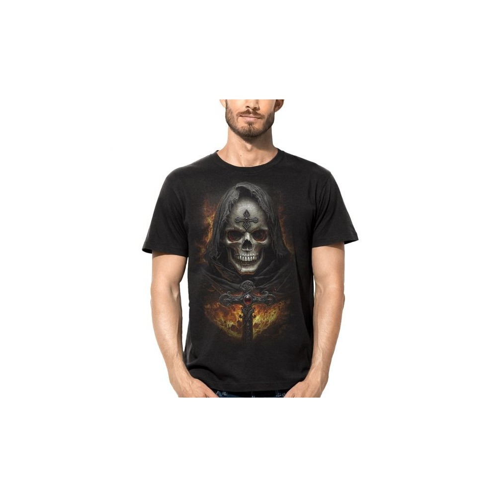 MAGLIA T SHIRT DARK EMBER TESCHIO CROCE