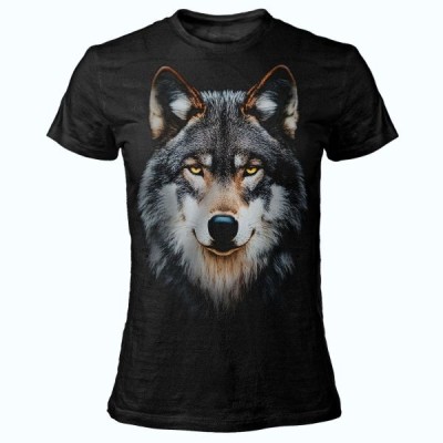 T SHIRT LADY DARK EMBER WOLF HEAD