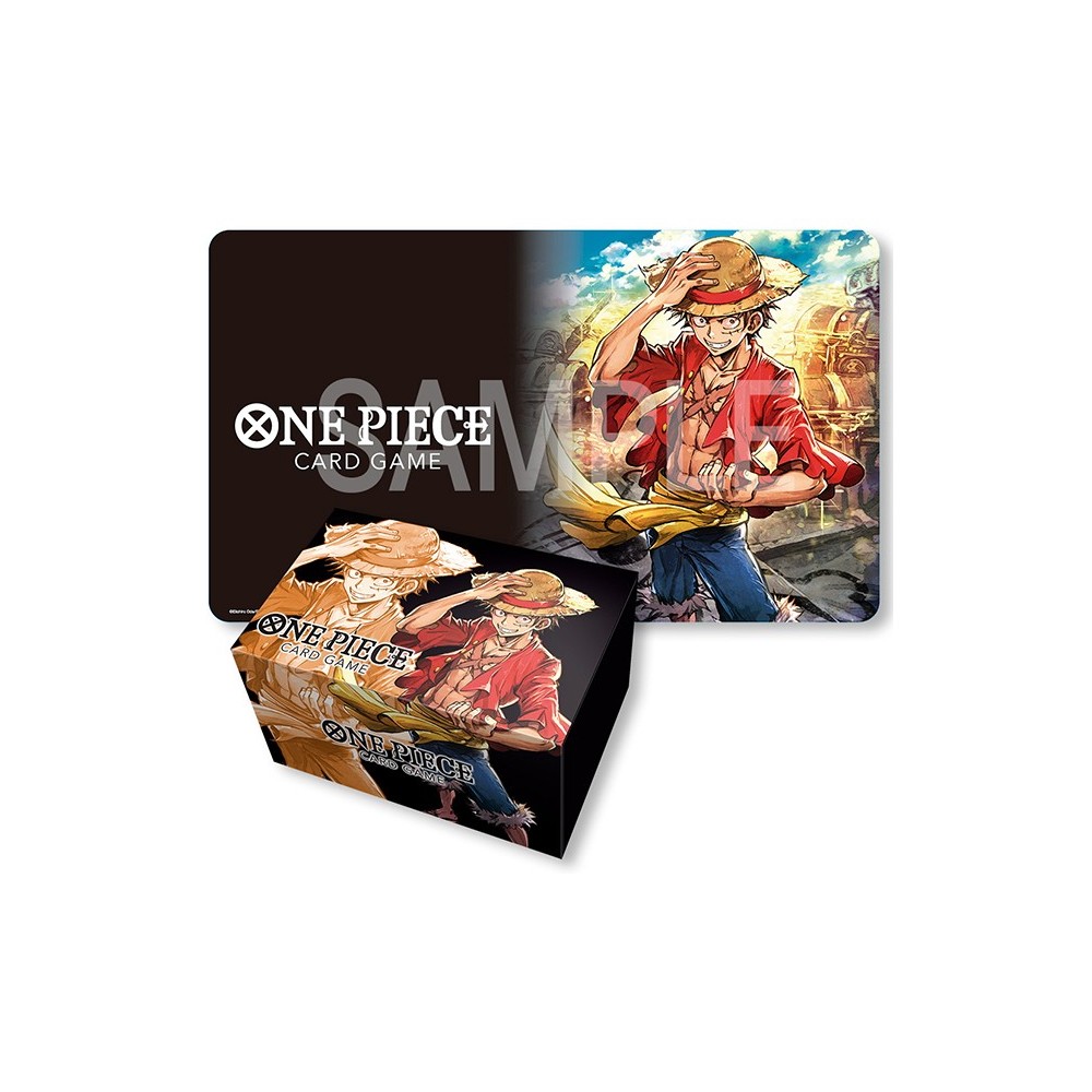ONE PIECE CARD GAME MONKEY D.LUFFY CARD CASE E TAPPETINO DA GIOCO BANDAI