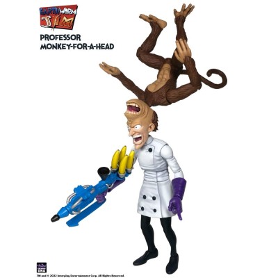 PREMIUM DNA TOYS EARTHWORM JIM PROFESSOR MONKEY-FOR-A-HEAD 28CM ACTION FIGURE