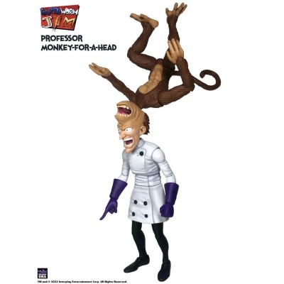 PREMIUM DNA TOYS EARTHWORM JIM PROFESSOR MONKEY-FOR-A-HEAD 28CM ACTION FIGURE
