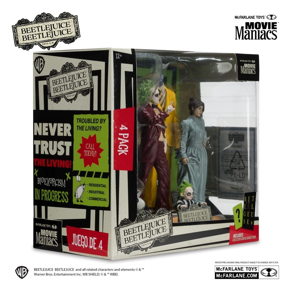 BEETLEJUICE 2 MOVIE MANIACS BEETLEJUICE 4-PACK ACTION FIGURE MC FARLANE