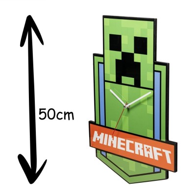 KIDS LICENSING MINECRAFT CREEPER LARGE WALL CLOCK 50CM