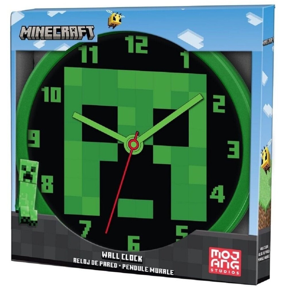 MINECRAFT CREEPER OROLOGIO DA MURO 25CM KIDS LICENSING