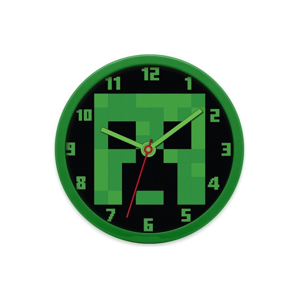 KIDS LICENSING MINECRAFT CREEPER WALL CLOCK 25CM