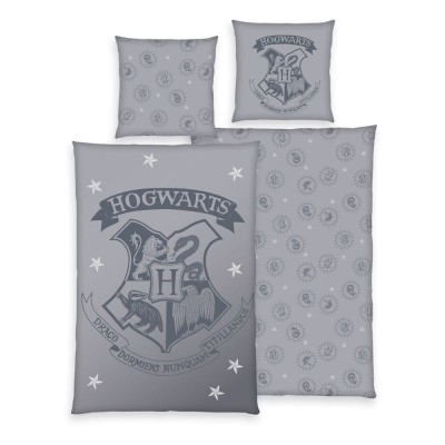 HERDING HARRY POTTER HOGWARTS LOGO DUVET COVER AND PILLOWCASE SET