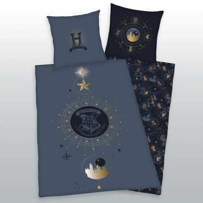 HERDING HARRY POTTER HOGWARTS NIGHT DUVET COVER AND PILLOWCASE SET