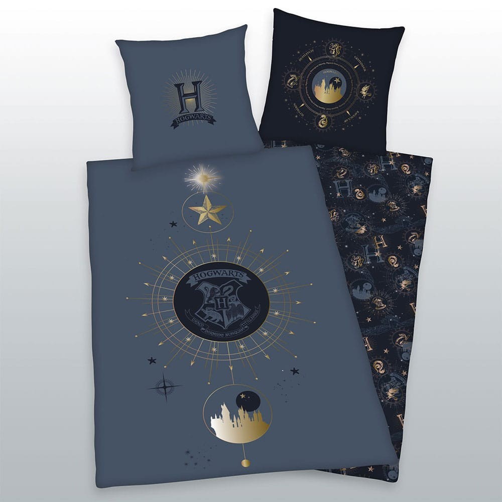 HERDING HARRY POTTER HOGWARTS NIGHT DUVET COVER AND PILLOWCASE SET