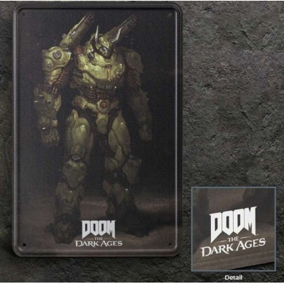 DOOM THE DARK AGES ATLAN TARGA METALLO 30X20CM DEVPLUS