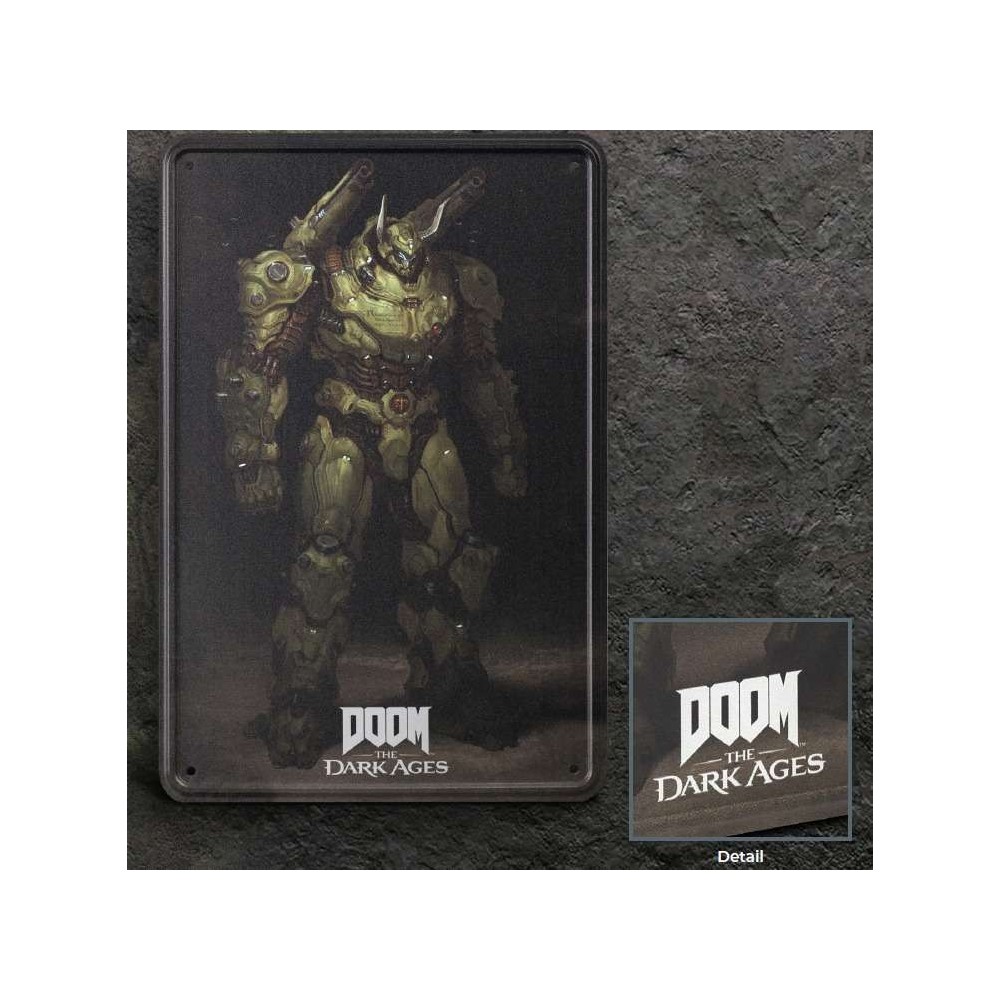 DOOM THE DARK AGES ATLAN TARGA METALLO 30X20CM DEVPLUS