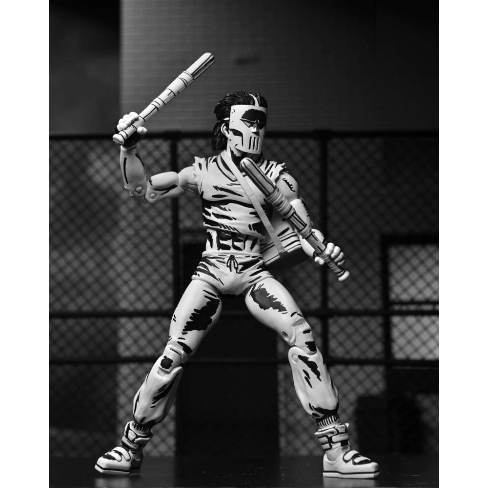 NECA TEENAGE MUTANT NINJA TURTLES MIRAGE COMICS CASEY JONES BLACK & WHITE ACTION FIGURE