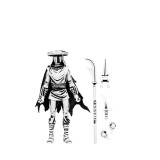 TEENAGE MUTANT NINJA TURTLES MIRAGE COMICS ELITE GUARD FOOT NINJA B&W ACTION FIGURE NECA