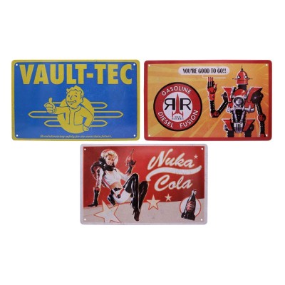 FANATTIK FALLOUT BRANDS SET 3X TIN SIGNS 18X28CM