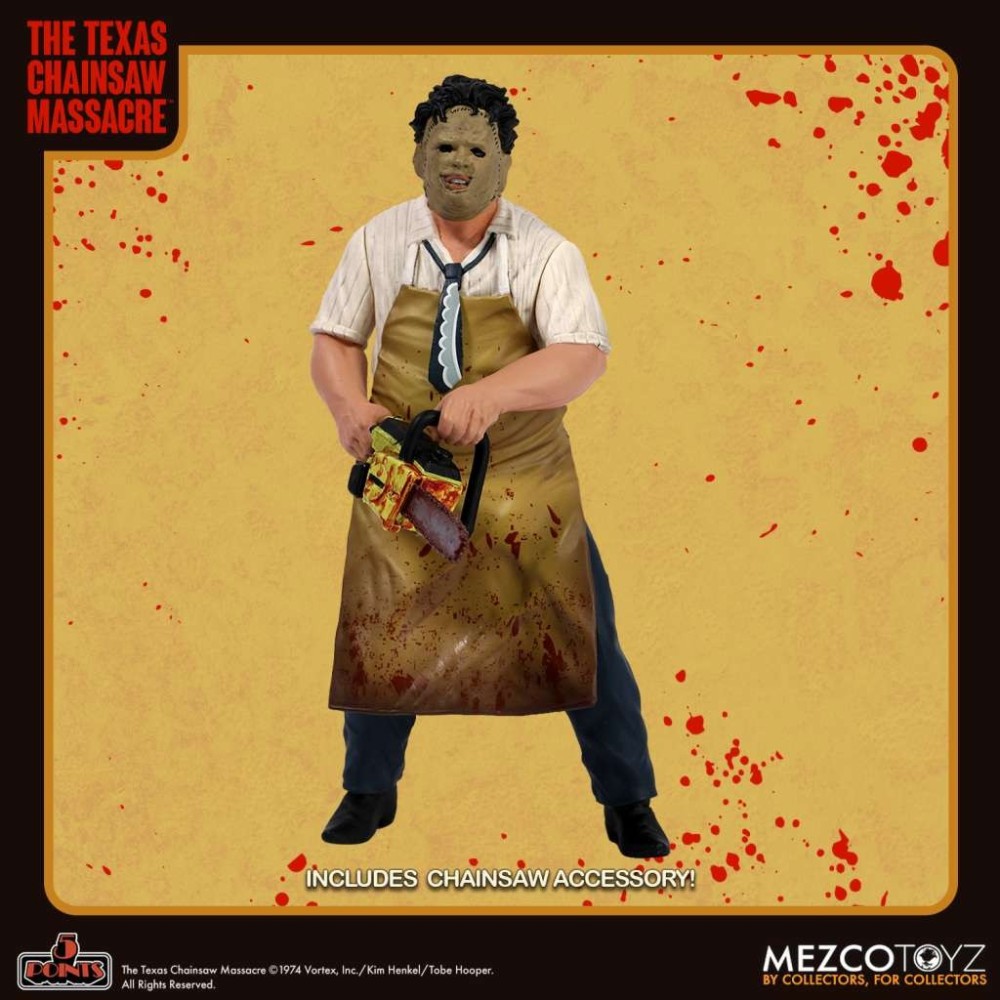 MEZCO TOYS THE TEXAS CHAINSAW MASSACRE 5 POINTS LEATHERFACE PVC ACTION FIGURE