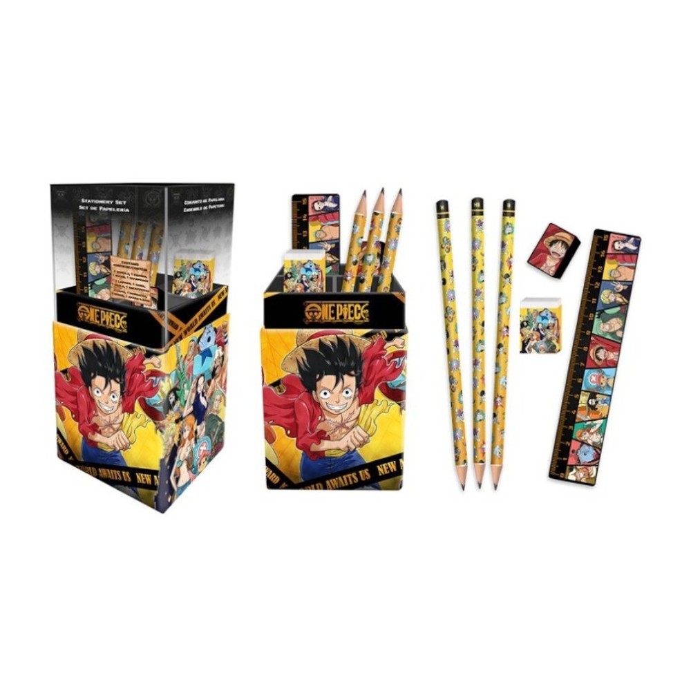 ONE PIECE THE NEW WORLD SET CANCELLERIA CON PORTAPENNE KIDS LICENSING