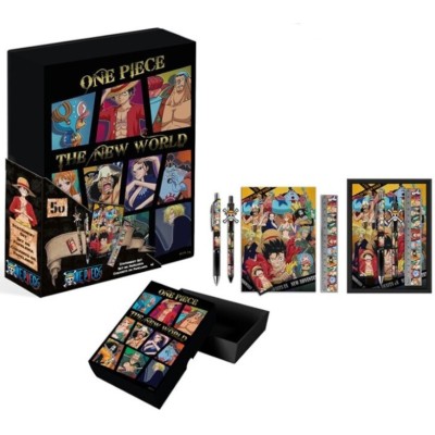 ONE PIECE THE NEW WORLD SET CANCELLERIA BOX KIDS LICENSING