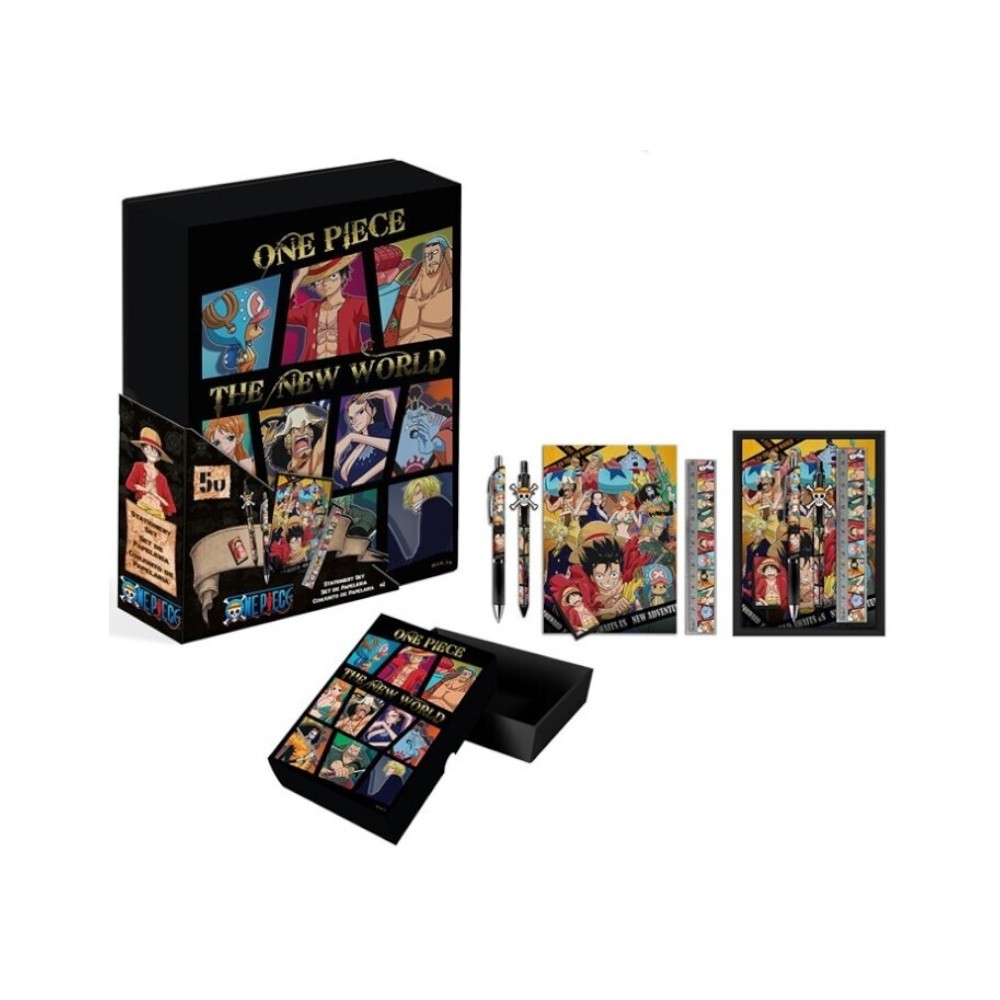 ONE PIECE THE NEW WORLD SET CANCELLERIA BOX KIDS LICENSING